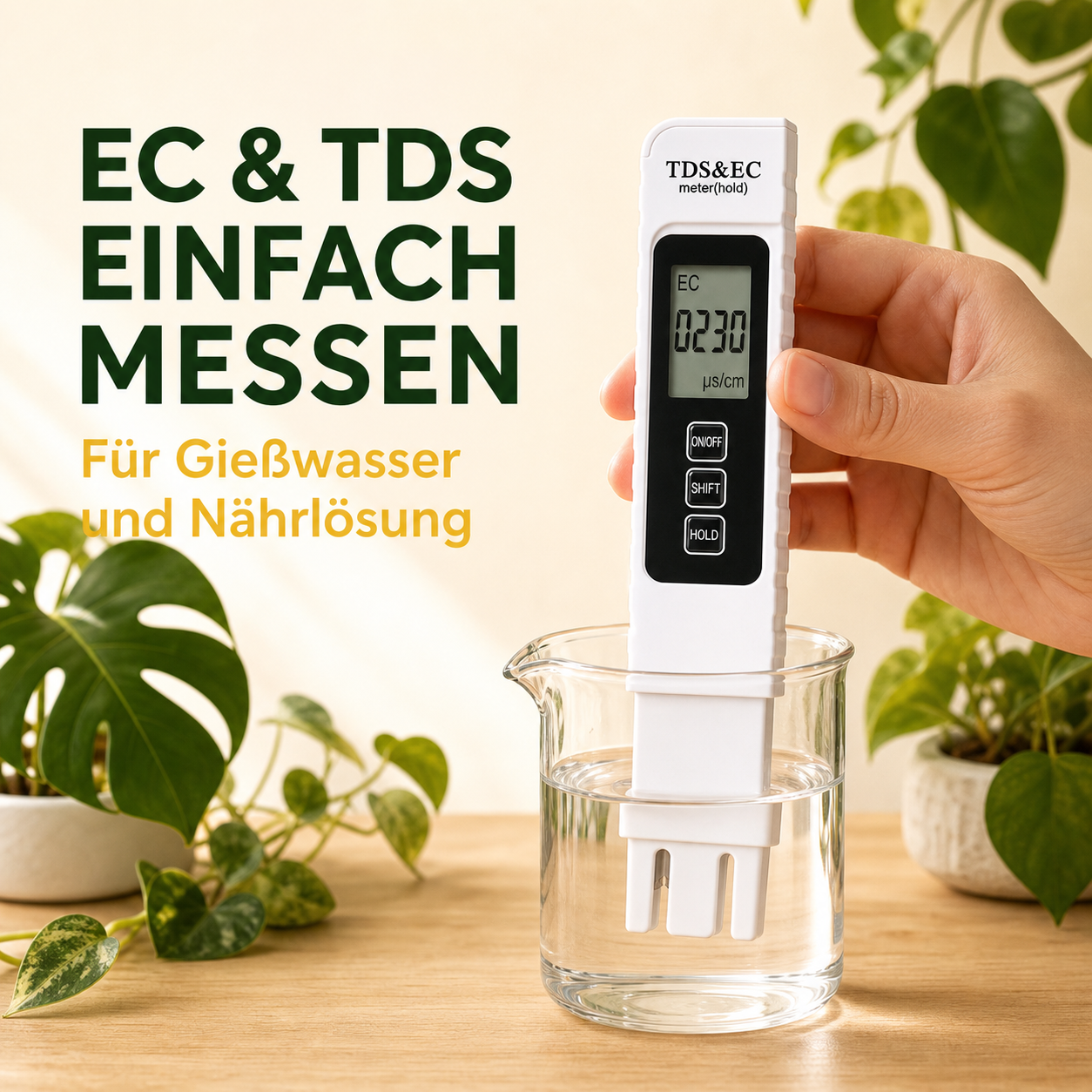 PlantMe EC Messgerät, TDS Messgerät für Nährlösungen