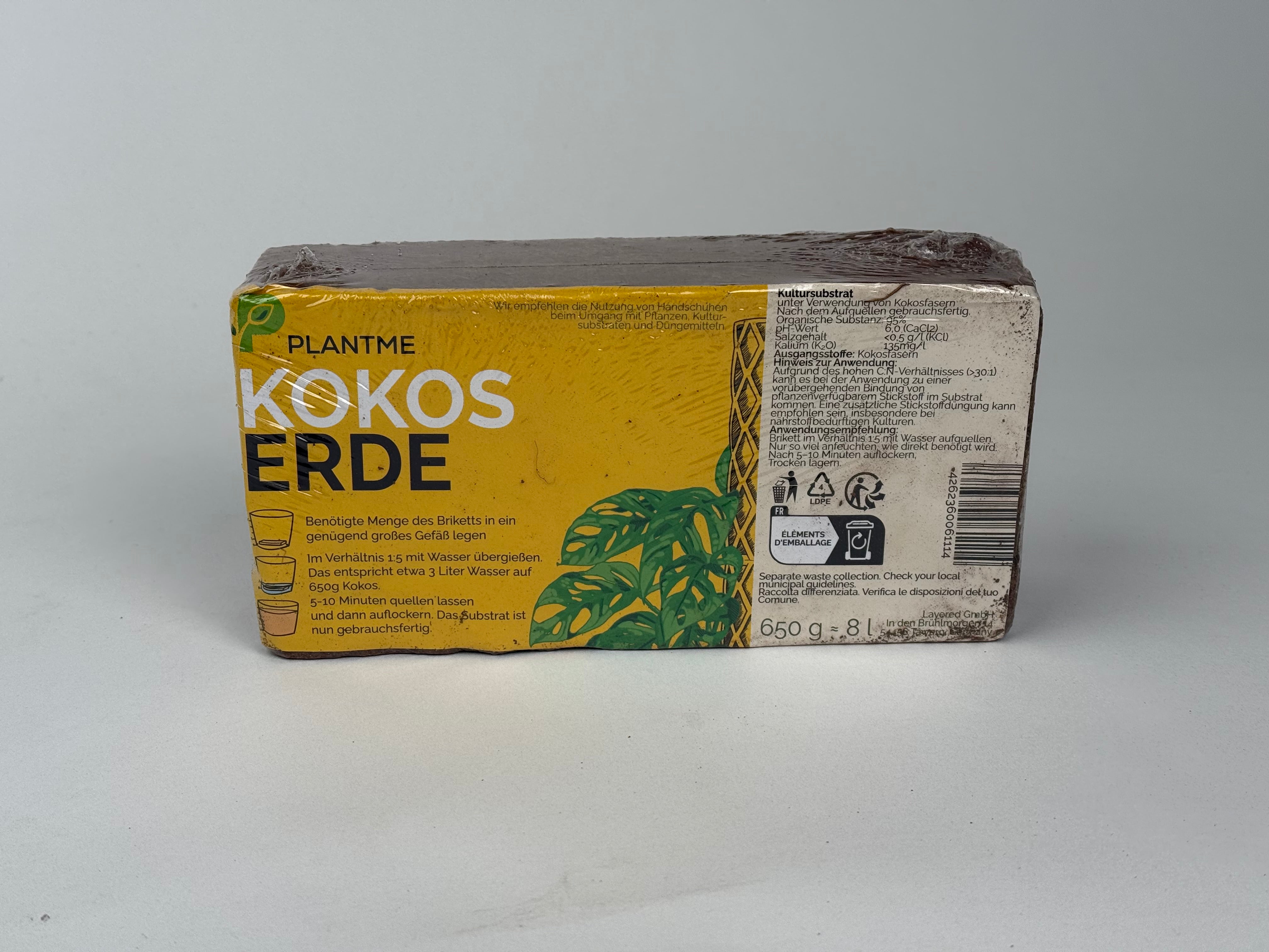 PlantMe Kokoserde 8L – gepresst mit niedrigem EC-Wert