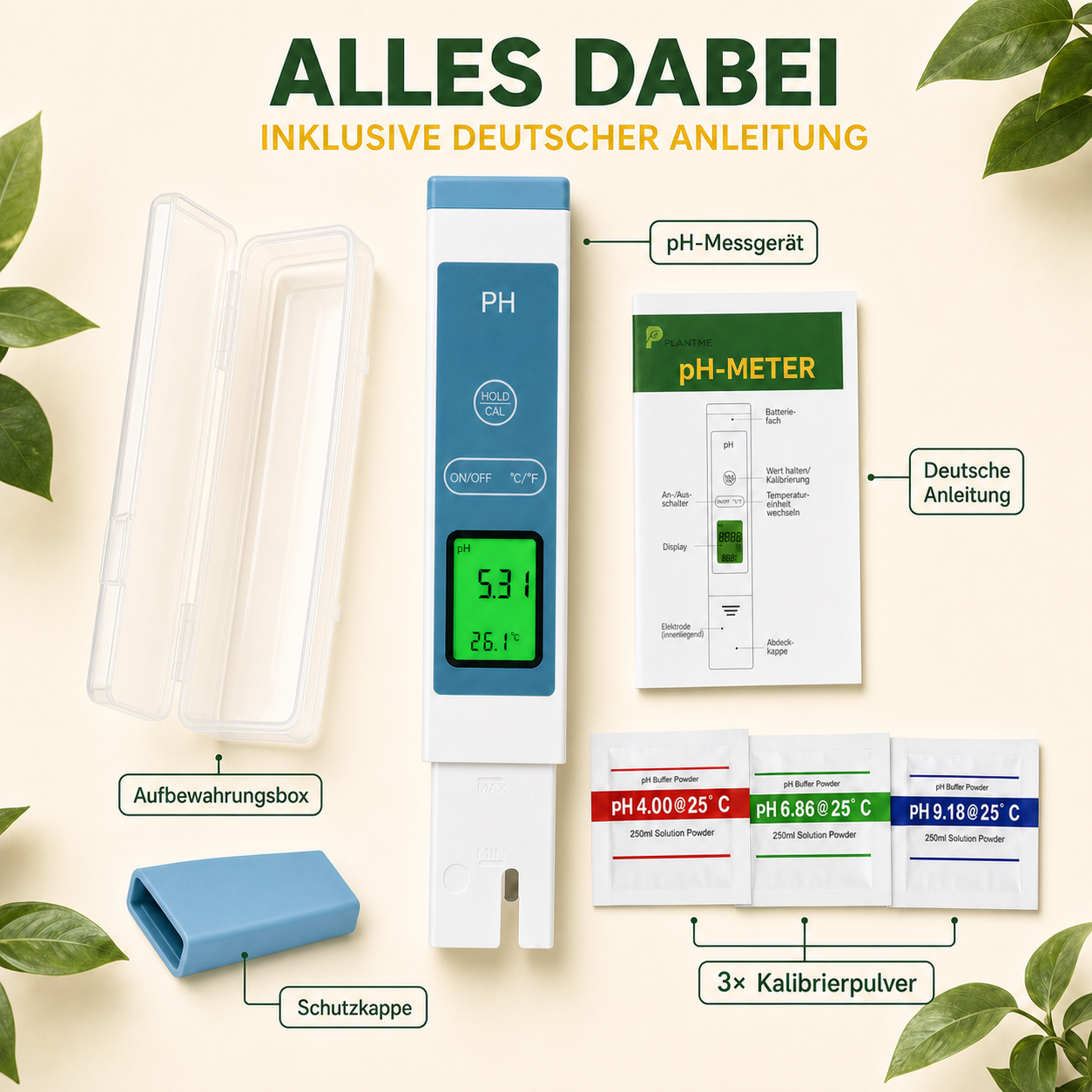 PlantMe digitales pH-Messgerät