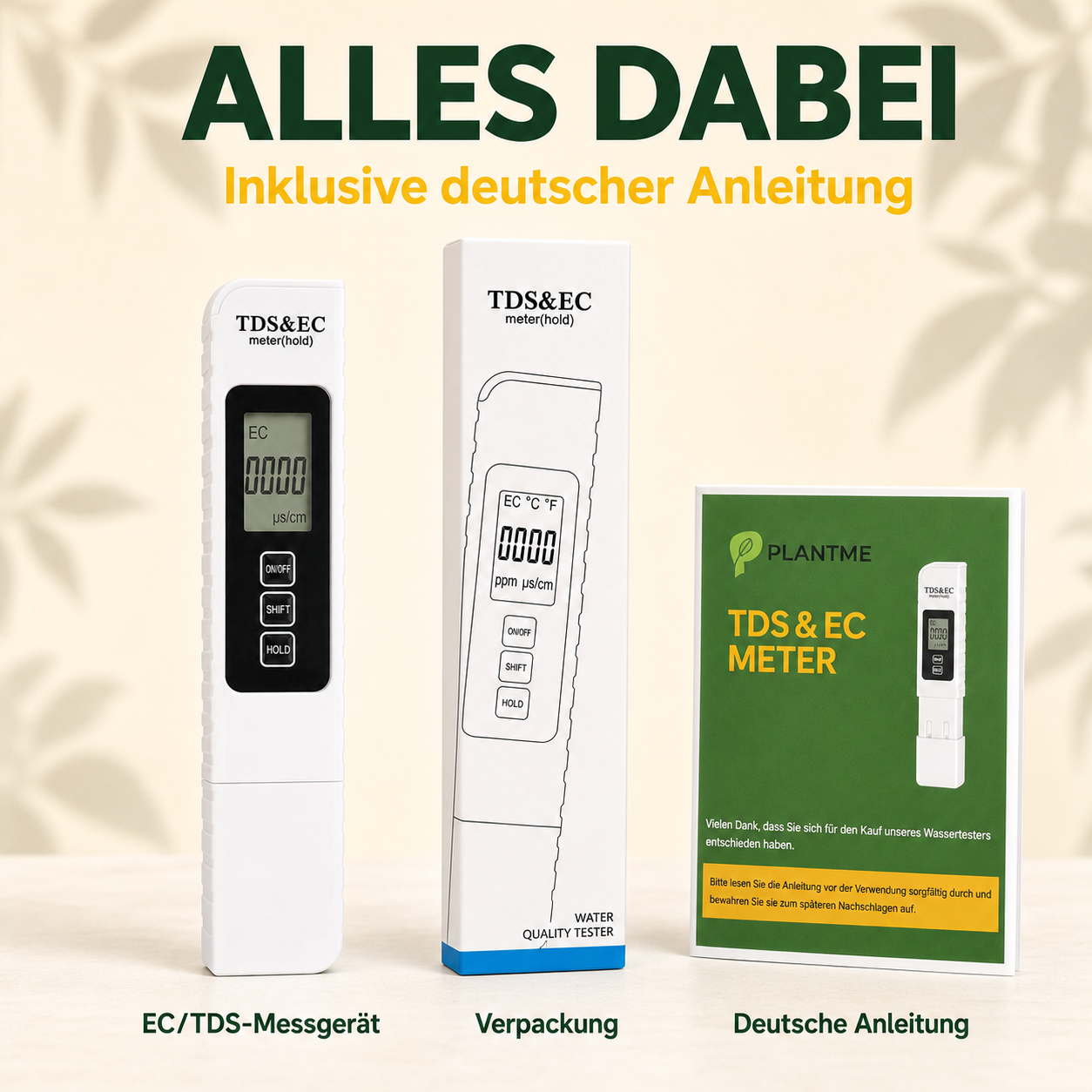 PlantMe EC Messgerät, TDS Messgerät für Nährlösungen