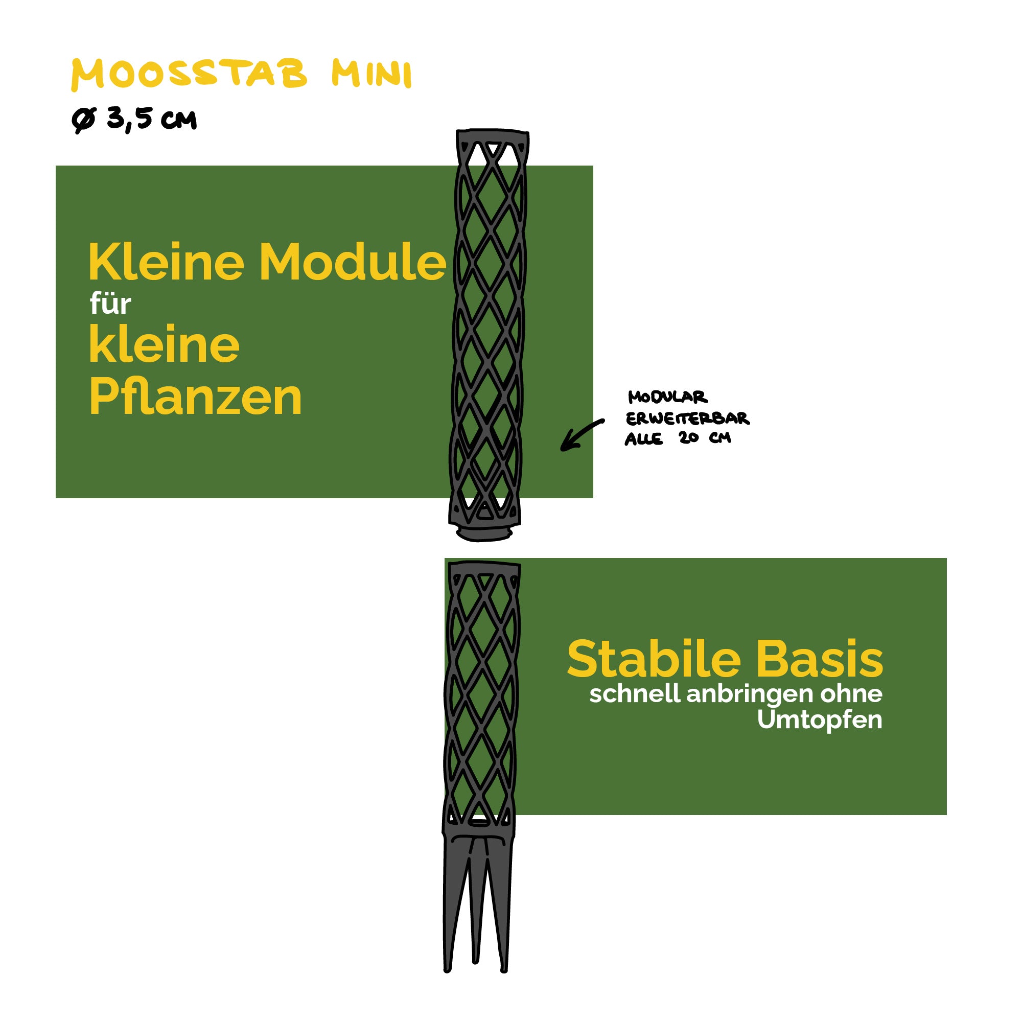 Moosstab Mini Komplett-Set 40cm