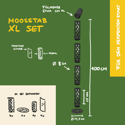 Moosstab XL Komplett-Set 100cm